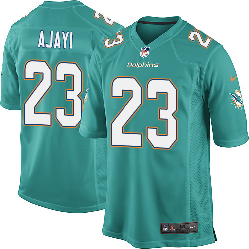 Men's Game Jay Ajayi Nike Jersey Aqua Green Home - #23 NFL Miami Dolphins